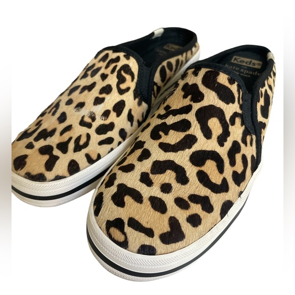 Keds x Kate Spade New York Double Decker Calf Hair type leopard mule women's Sz7 - Picture 2 of 11